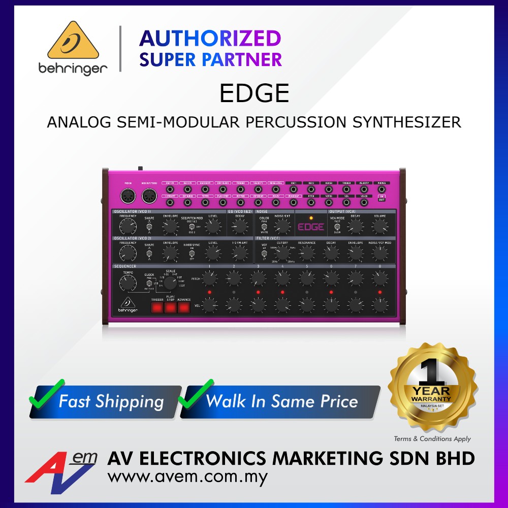BEHRINGER EDGE Analog SemiModular Percussion Synthesizer with 2